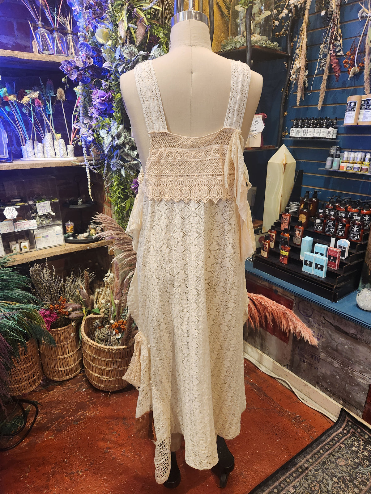 Layered Lace Tiered Split Dress with Straps