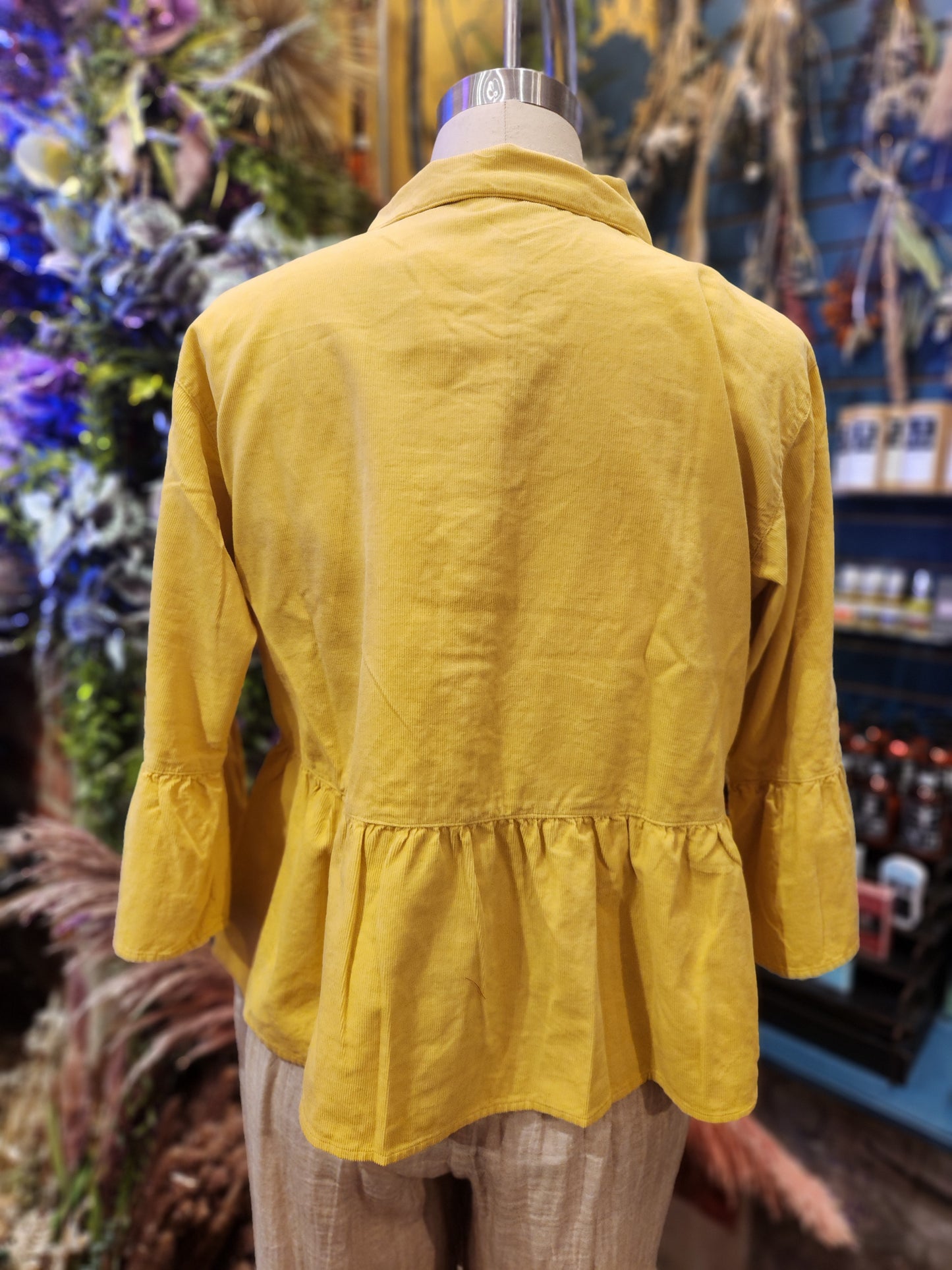 Kleen Linen/ Cotton  Ruffle Crop Jacket