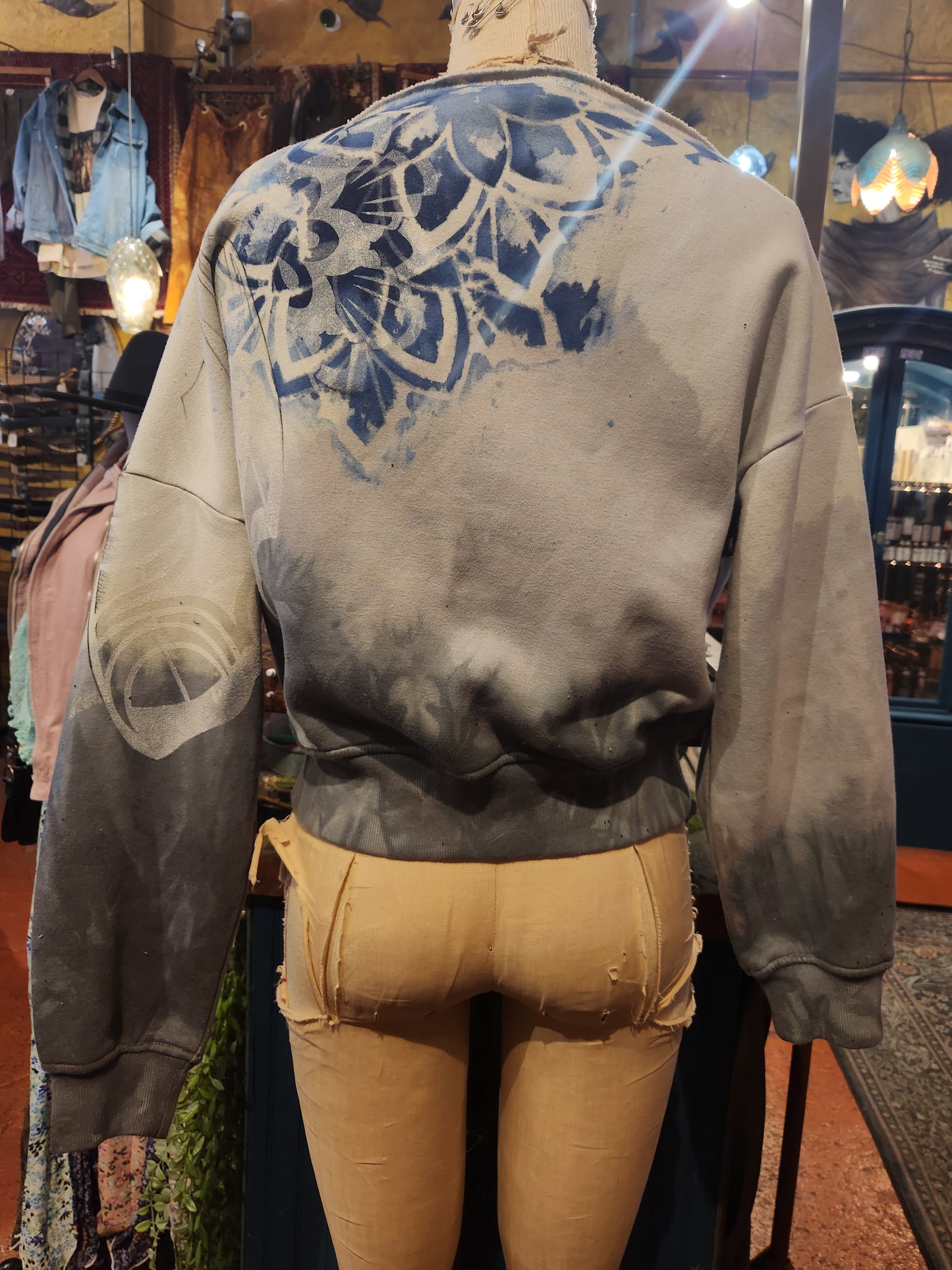 Moody Blue Off the Shoulder Sweatshirt - Heather Bro
