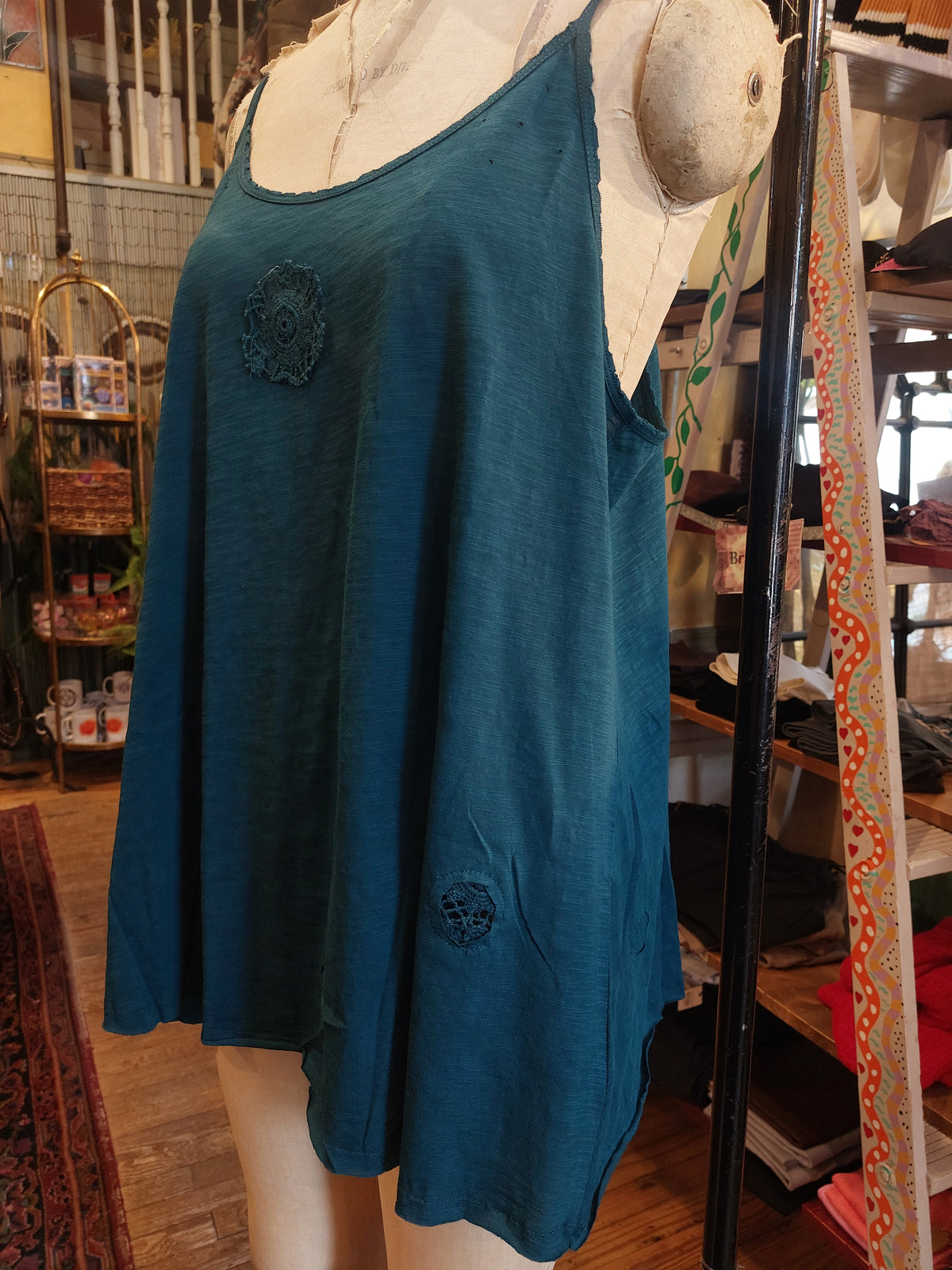 Cami with Lace Inset and Raw Edges