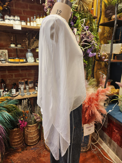 Silk Blend Cape Top  (multiple colors available