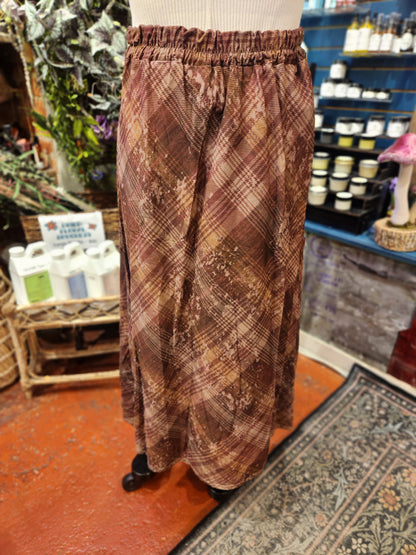 Corduroy Plaid Skirt