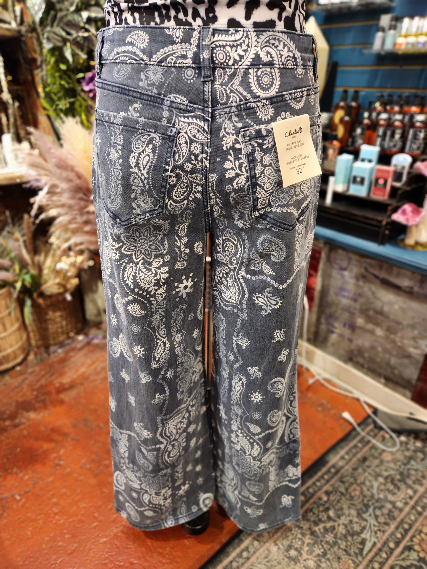 Wide Leg Bandana Twill Pants