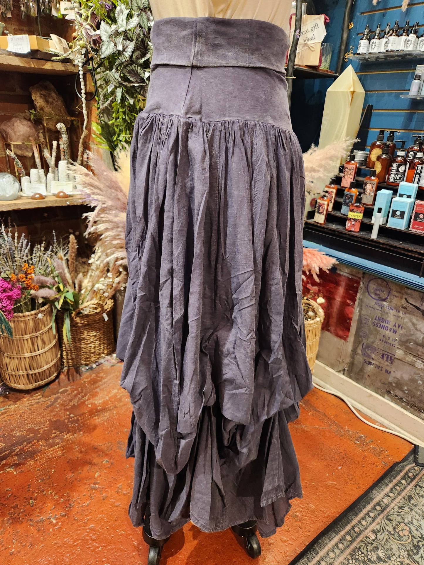 Plum Bubble Long Skirt