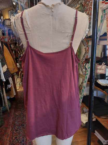 Cami with Lace Inset and Raw Edges