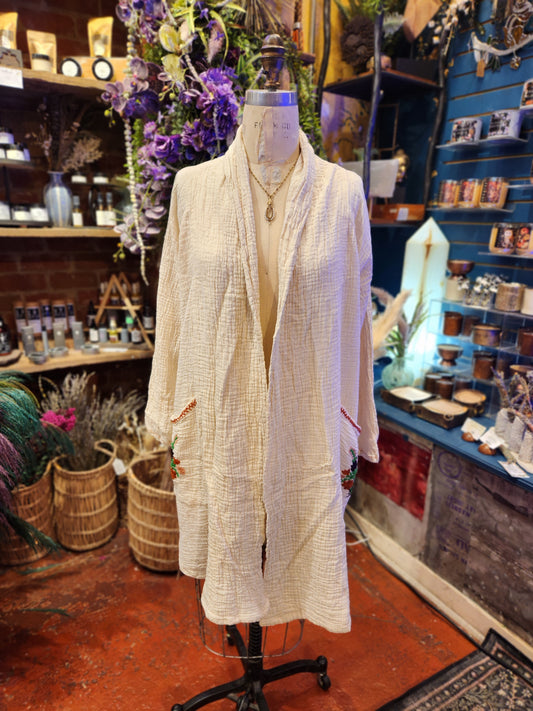 The Emily ( Duster With embroidered Pockets )