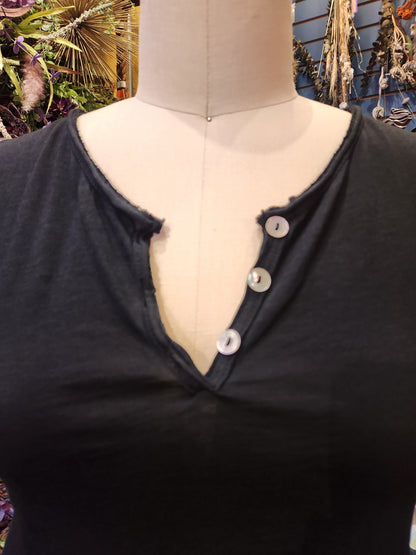 Henley Cotton Summer Top  (multiple colors available )