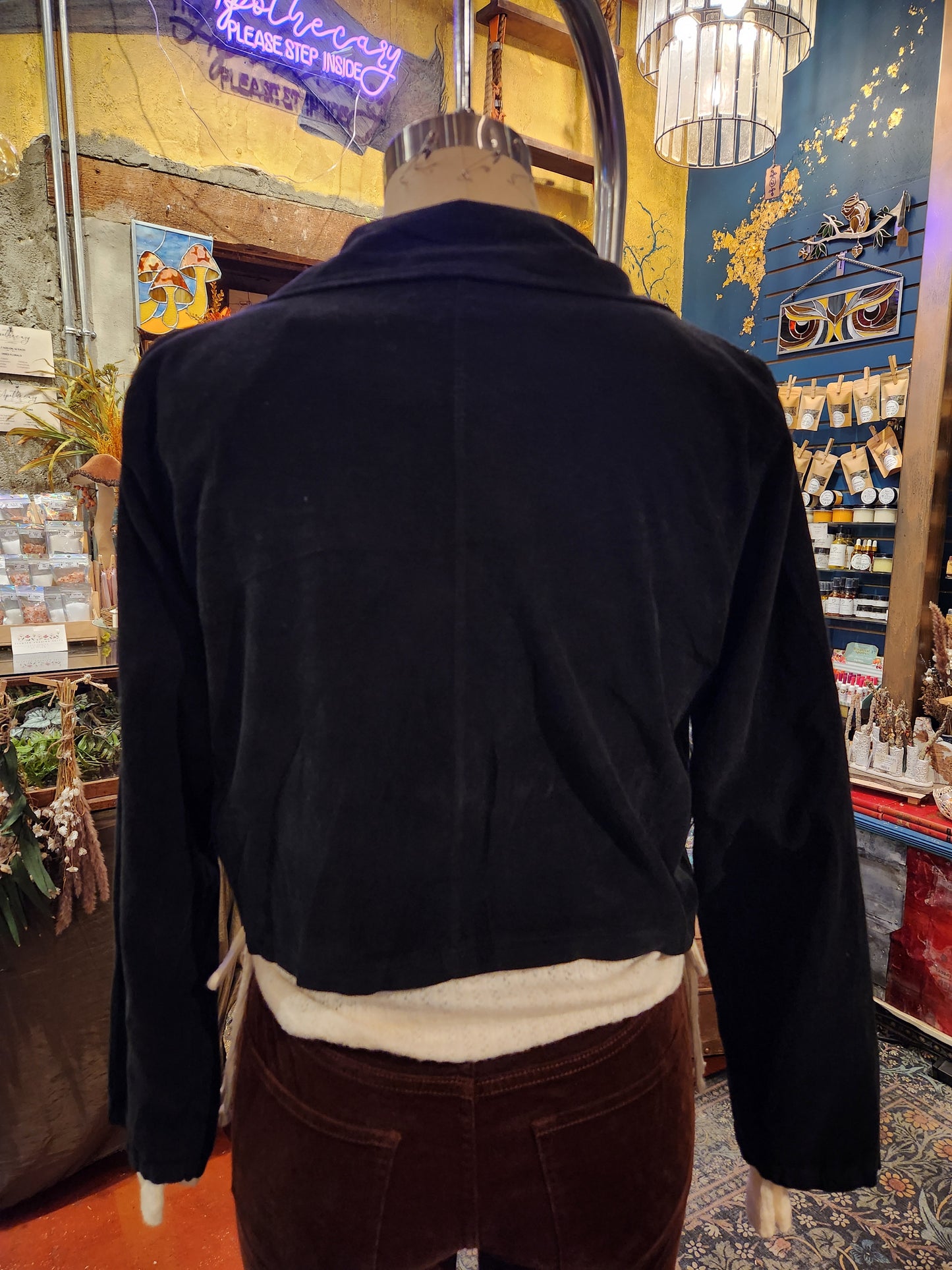 Corduroy Crop Jacket - Black