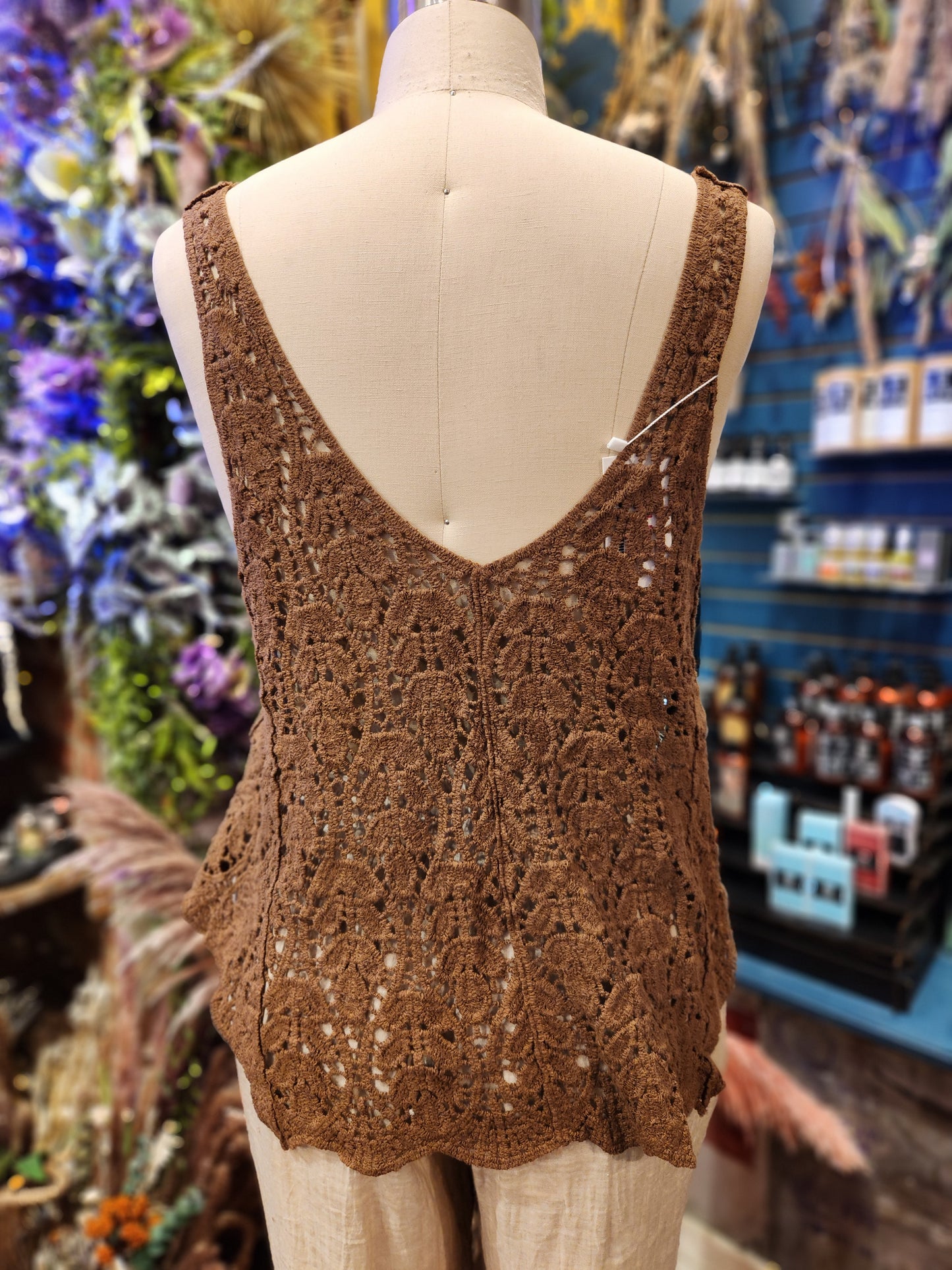 Cotton Knit  Vintage Sleeveless Vest One Size