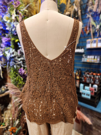 Cotton Knit  Vintage Sleeveless Vest One Size