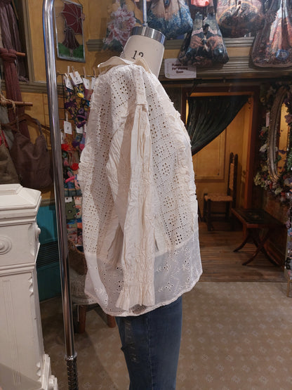 Vintage Style Eyelet Top - Ivory