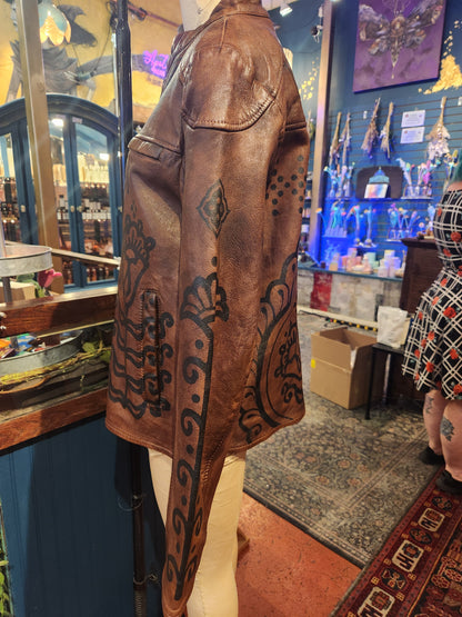 Tribal Fantasy Mauritius Leather Jacket - Dusty Kessel*