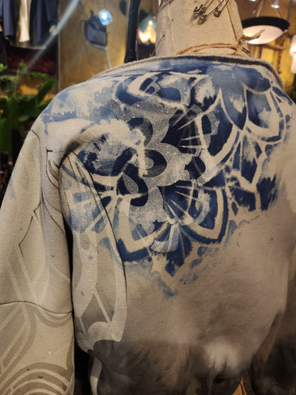 Moody Blue Off the Shoulder Sweatshirt - Heather Bro