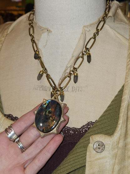 Labradorite Spiked Necklace