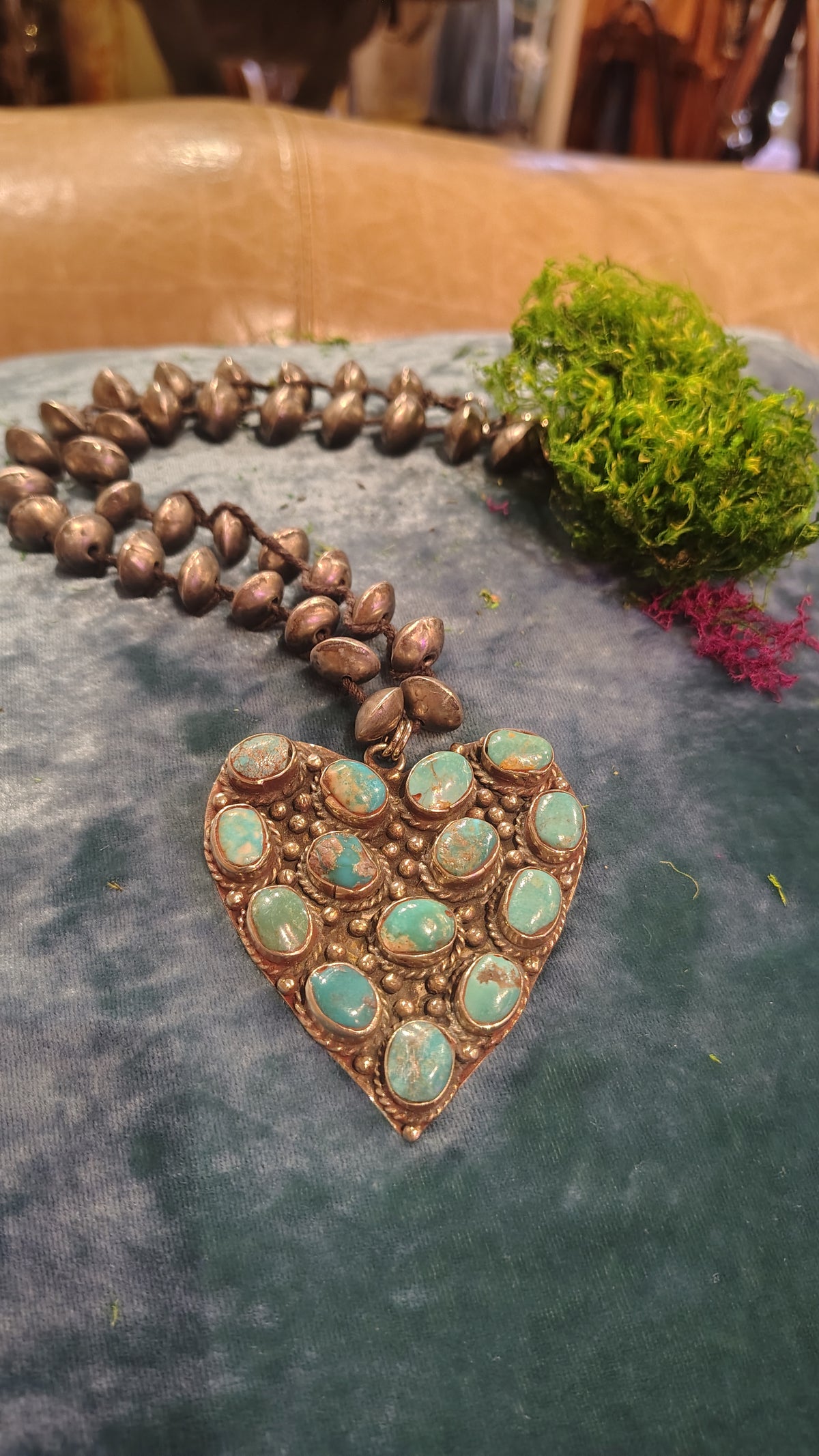 Turquoise Heart Silver Necklace