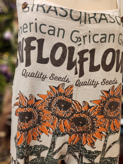 Vintage Sunflower Print Jumpsuit