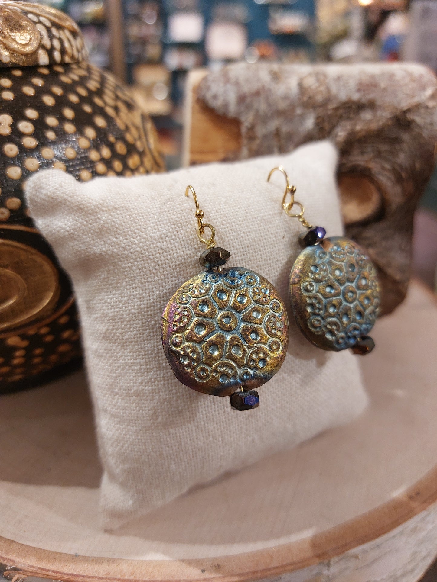 Iridescent Circle Dangly Earrings* #TT33