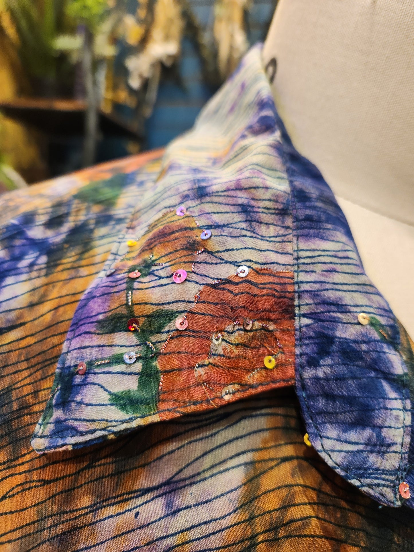 Crepe Sari Summer Nirvana Button Down