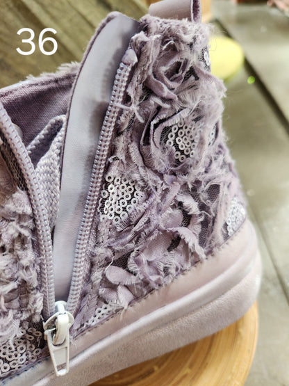 Hand Dyed Floral High Top Sneaker