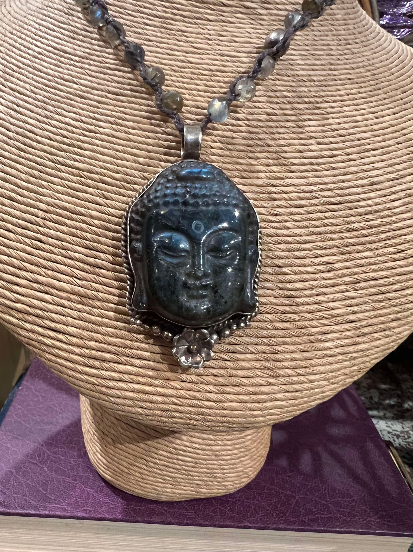 Labradorite Buddha Necklace