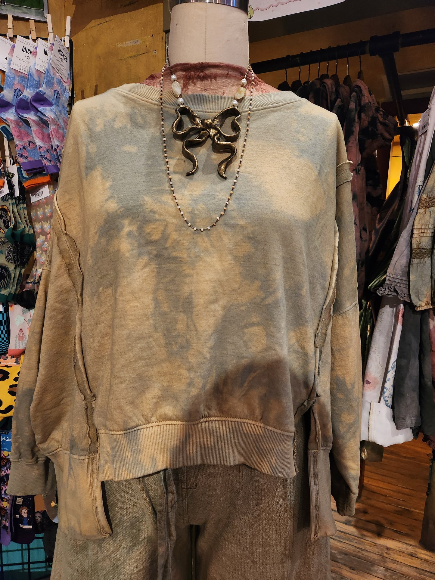 Hand Dyed 'Paperlace' Crewneck - One Size