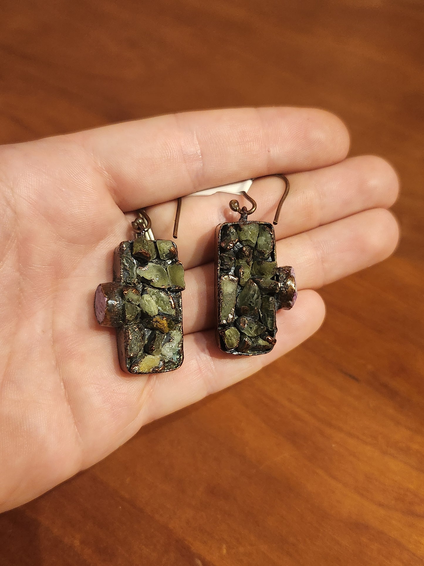 Pink and Green Tourmaline Earrings