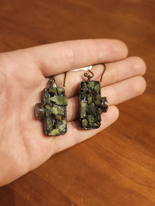 Pink and Green Tourmaline Earrings