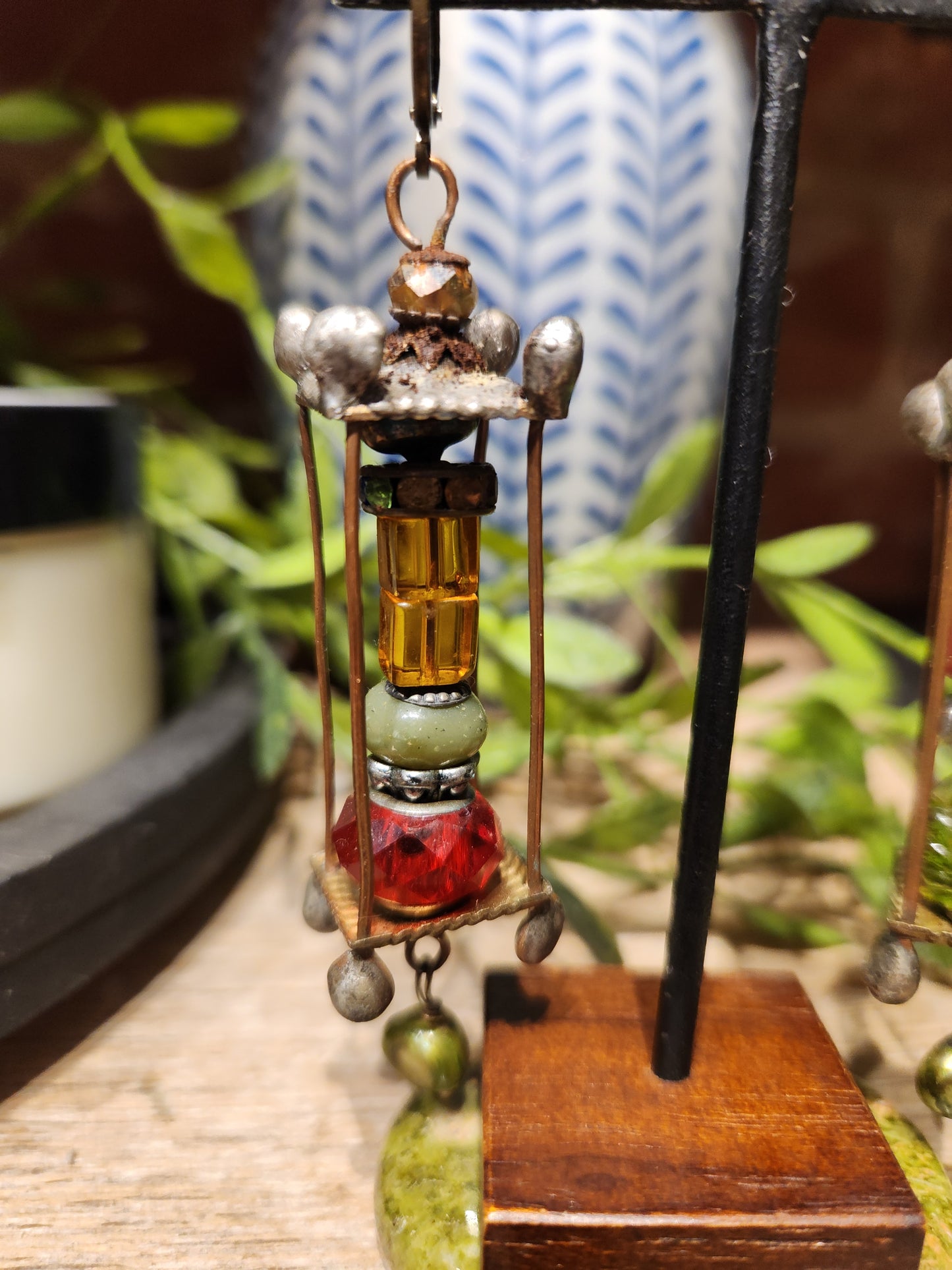 Cage Earrings (Red)