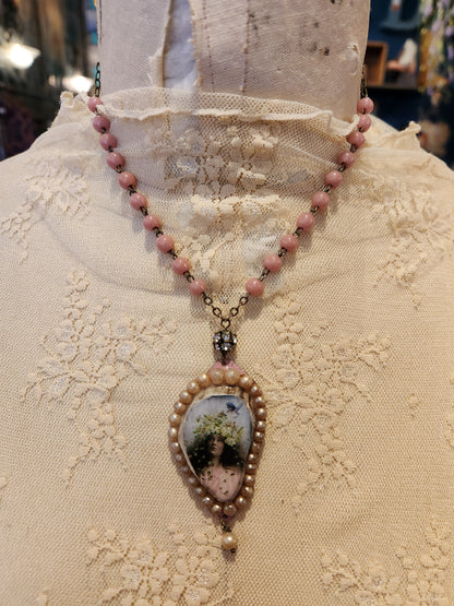 Girl and Antler Necklace