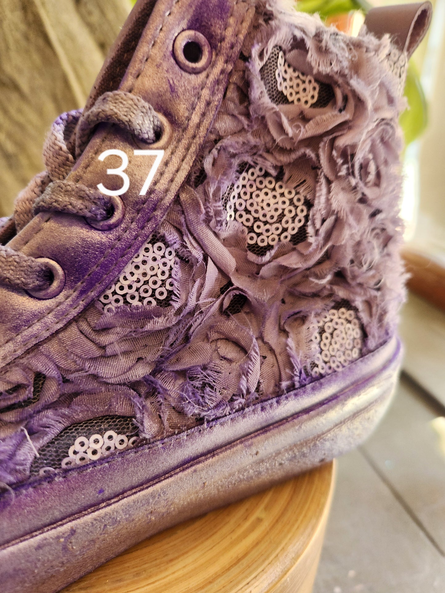 Hand Dyed Floral High Top Sneaker