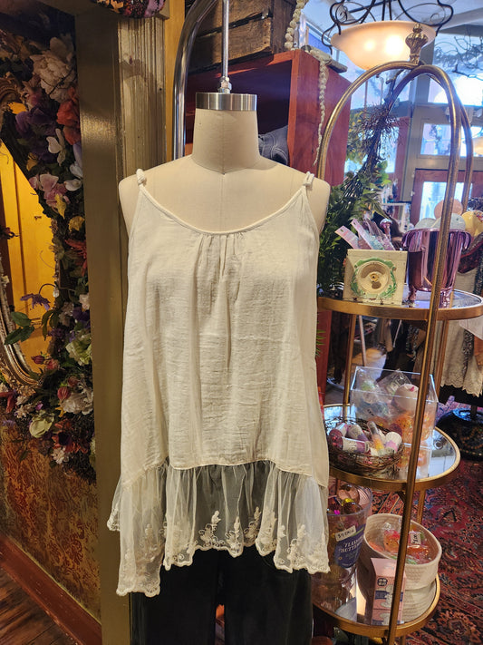 Cream Cami with Lace