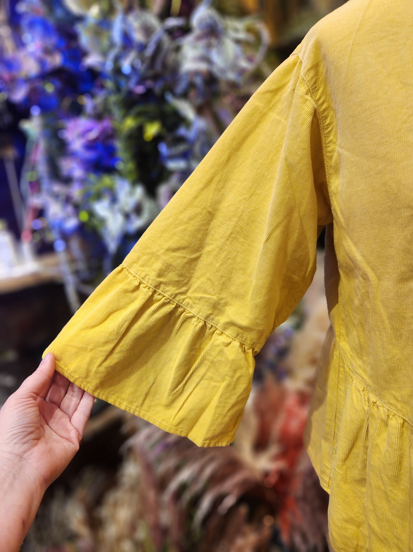 Kleen Linen/ Cotton  Ruffle Crop Jacket