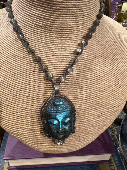 Labradorite Buddha Necklace