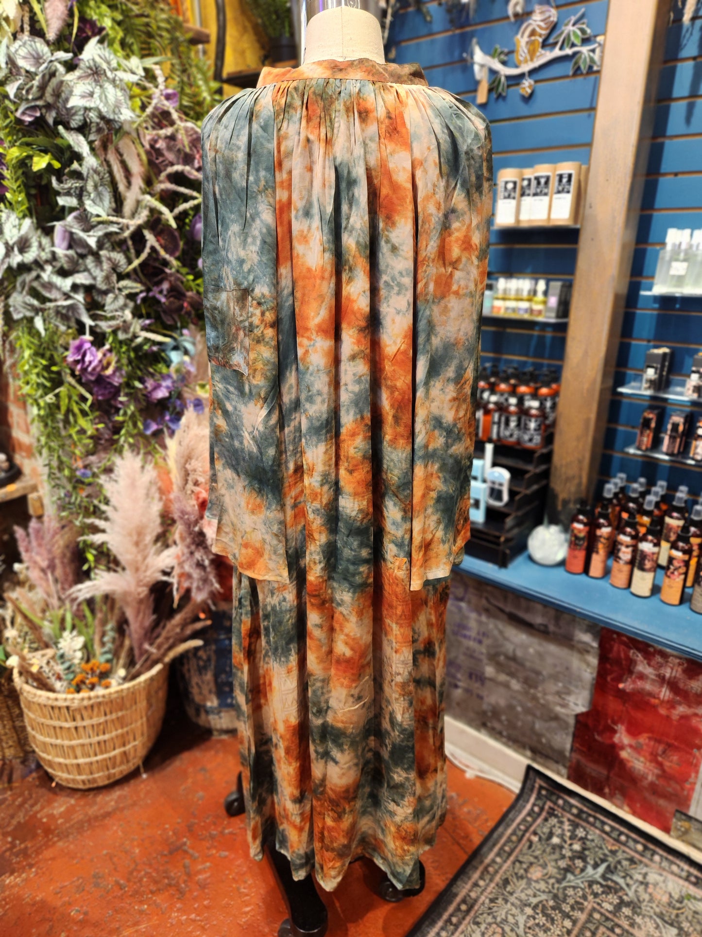 Crepe Sari Woodstock Duster Dress