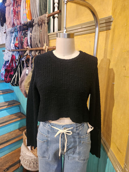 Curved Crop Sweater - Multiple Colors
