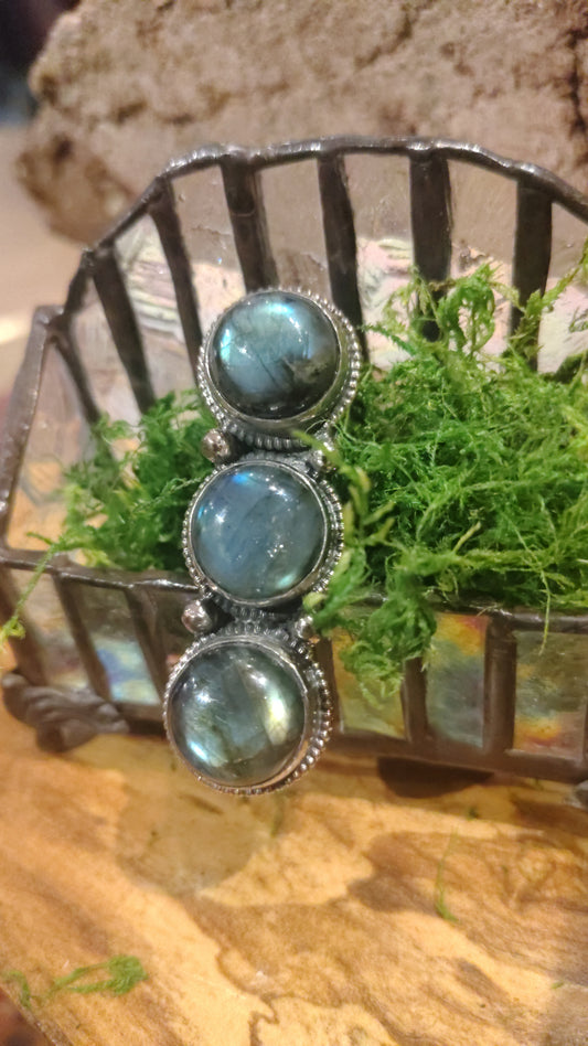 Stacked Labradorite Ring