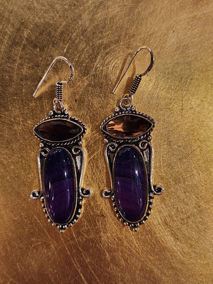 Purple Agate Earrings