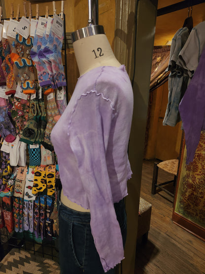 Hand Dyed 'Cutloose' Mesh Top - Purple
