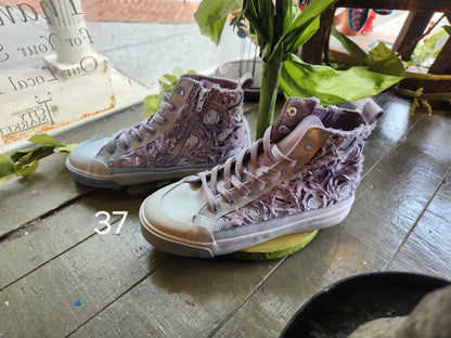 Hand Dyed Floral High Top Sneaker
