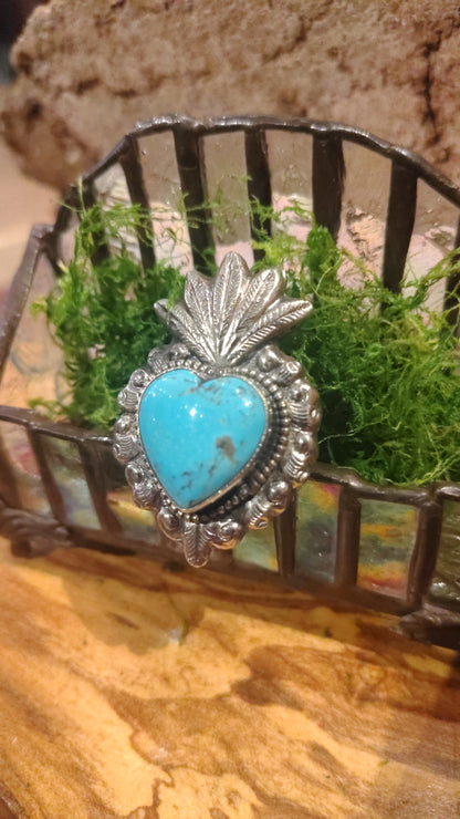Turquoise Sacred Heart Ring