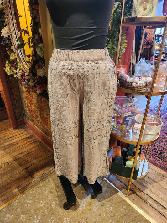 Bandana Crop Pant - Sand