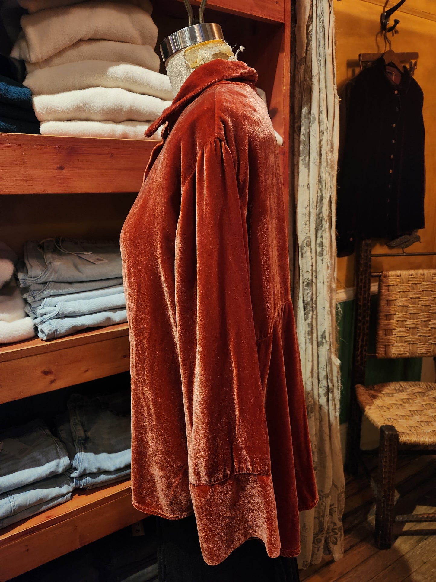 Velvet Crop Easy Shirt - Tandoori