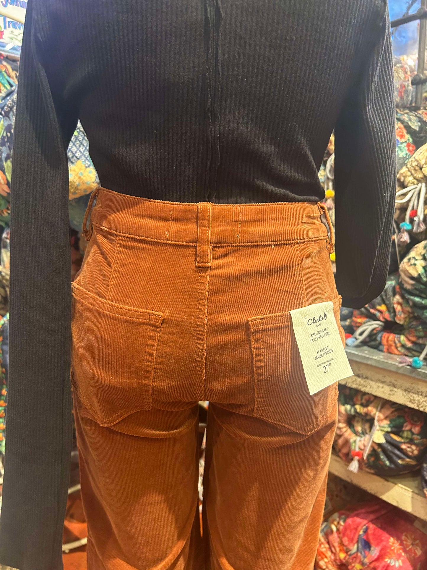 Corduroy Cropped Flare Pants