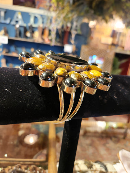 Onyx and Tigers Eye Statement Cuff