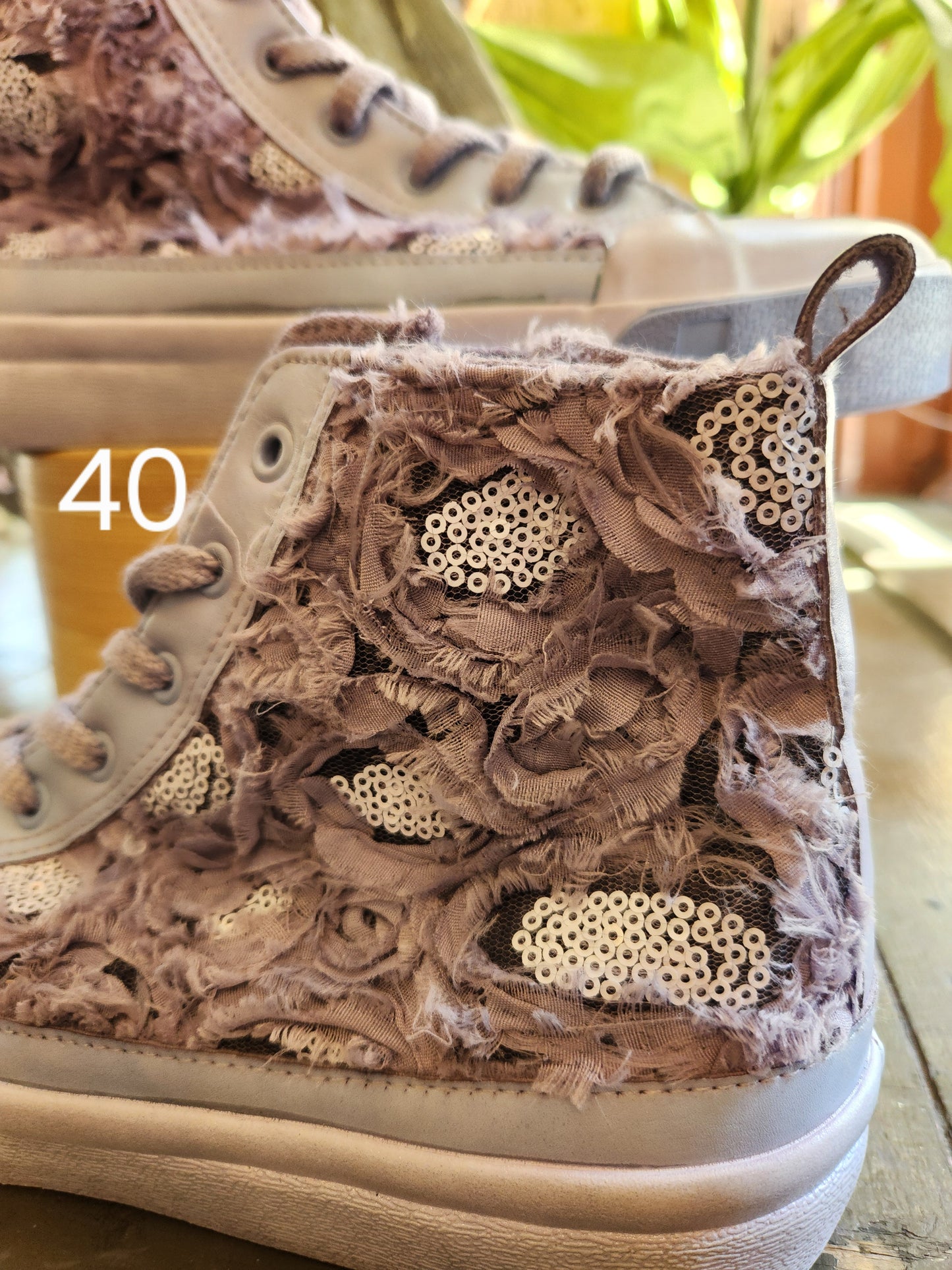 Hand Dyed Floral High Top Sneaker