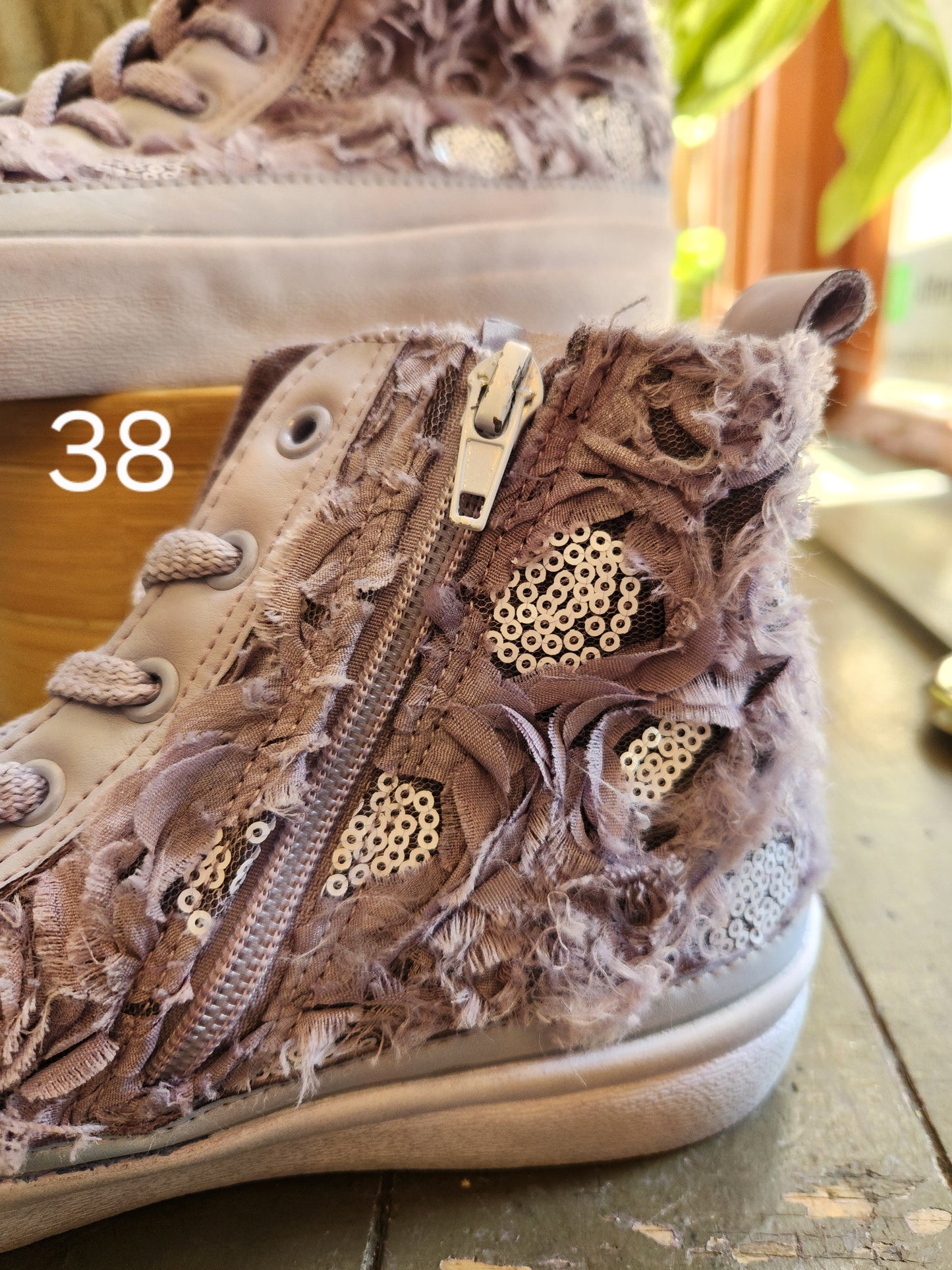 Hand Dyed Floral High Top Sneaker