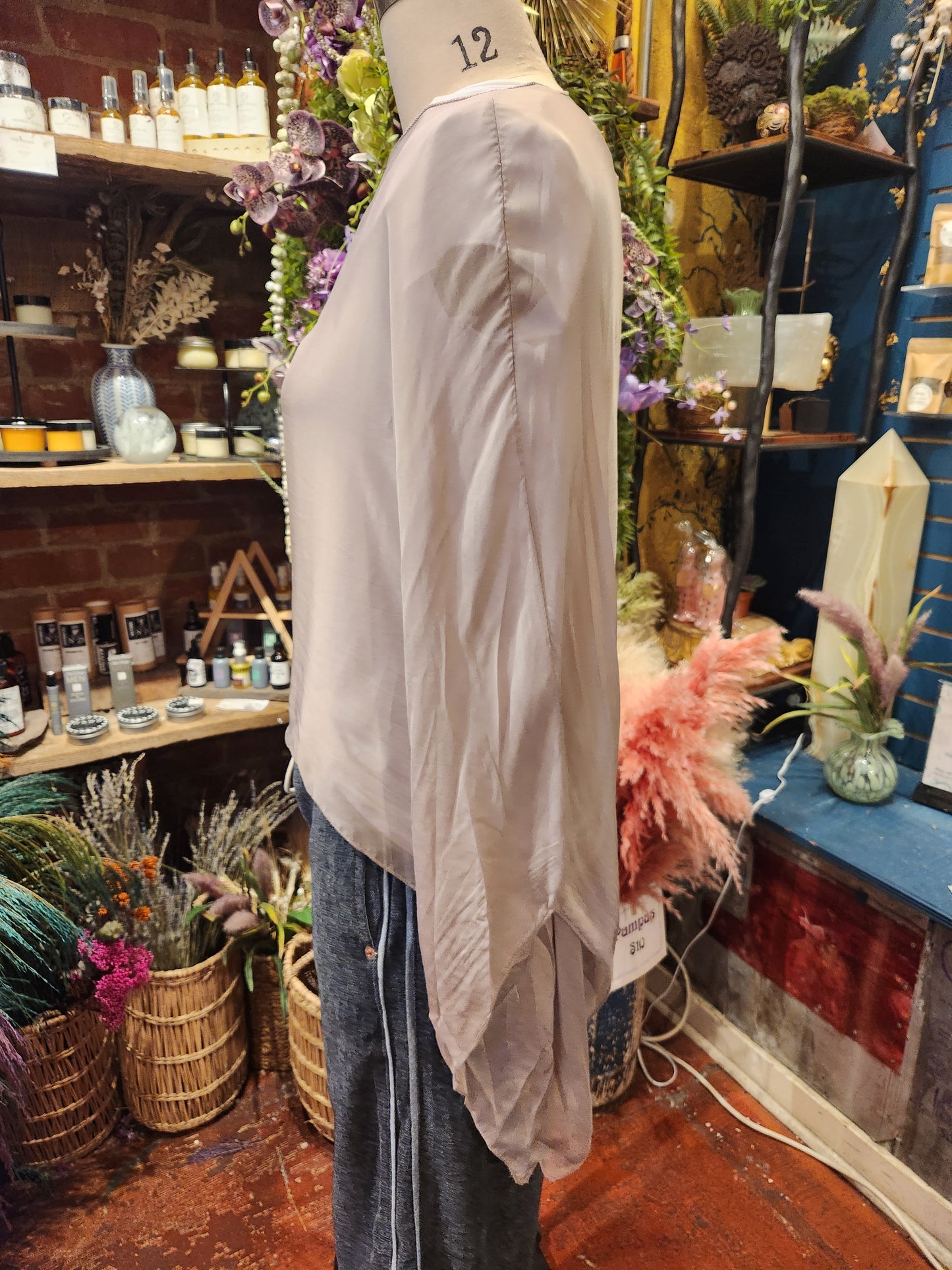 Silk Blend Cape Top  (multiple colors available