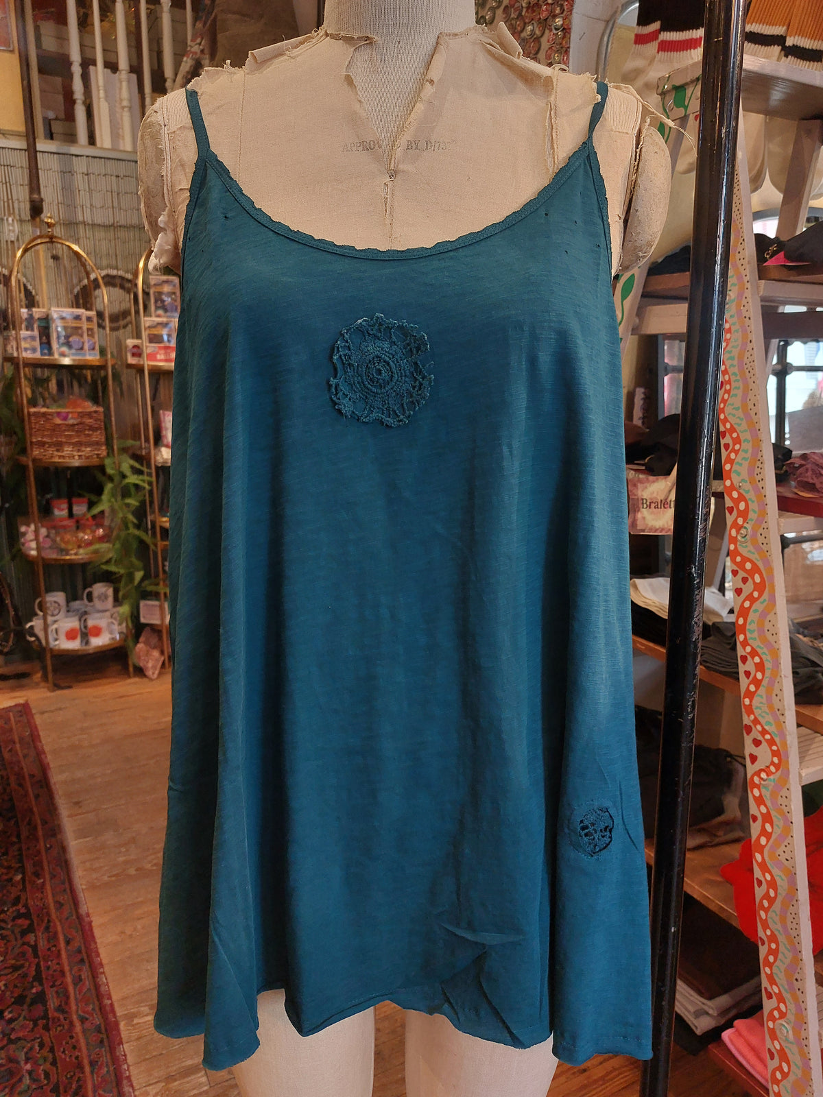 Cami with Lace Inset and Raw Edges