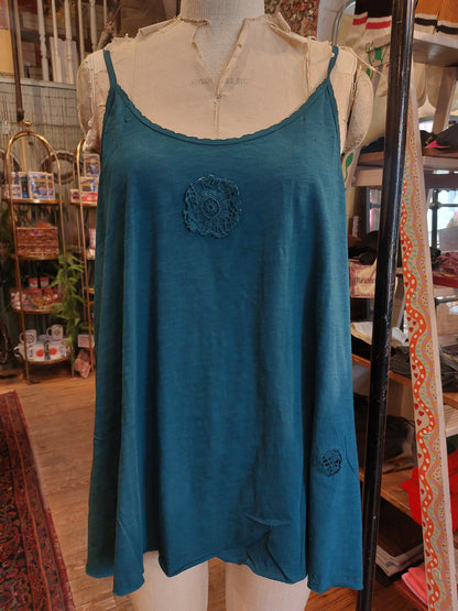 Cami with Lace Inset and Raw Edges