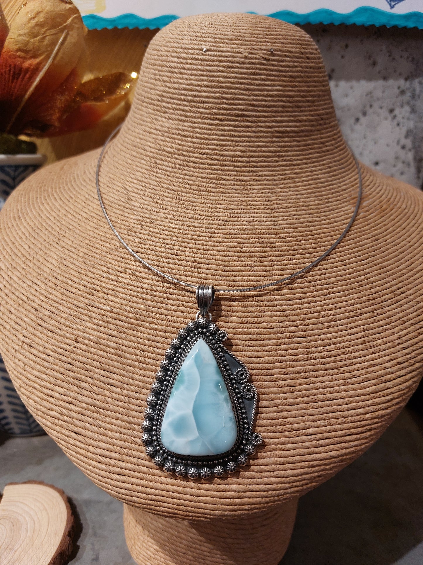 #57 Larimar Pendant Necklace*